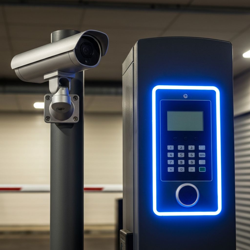 Modern security camera and keypad entry system